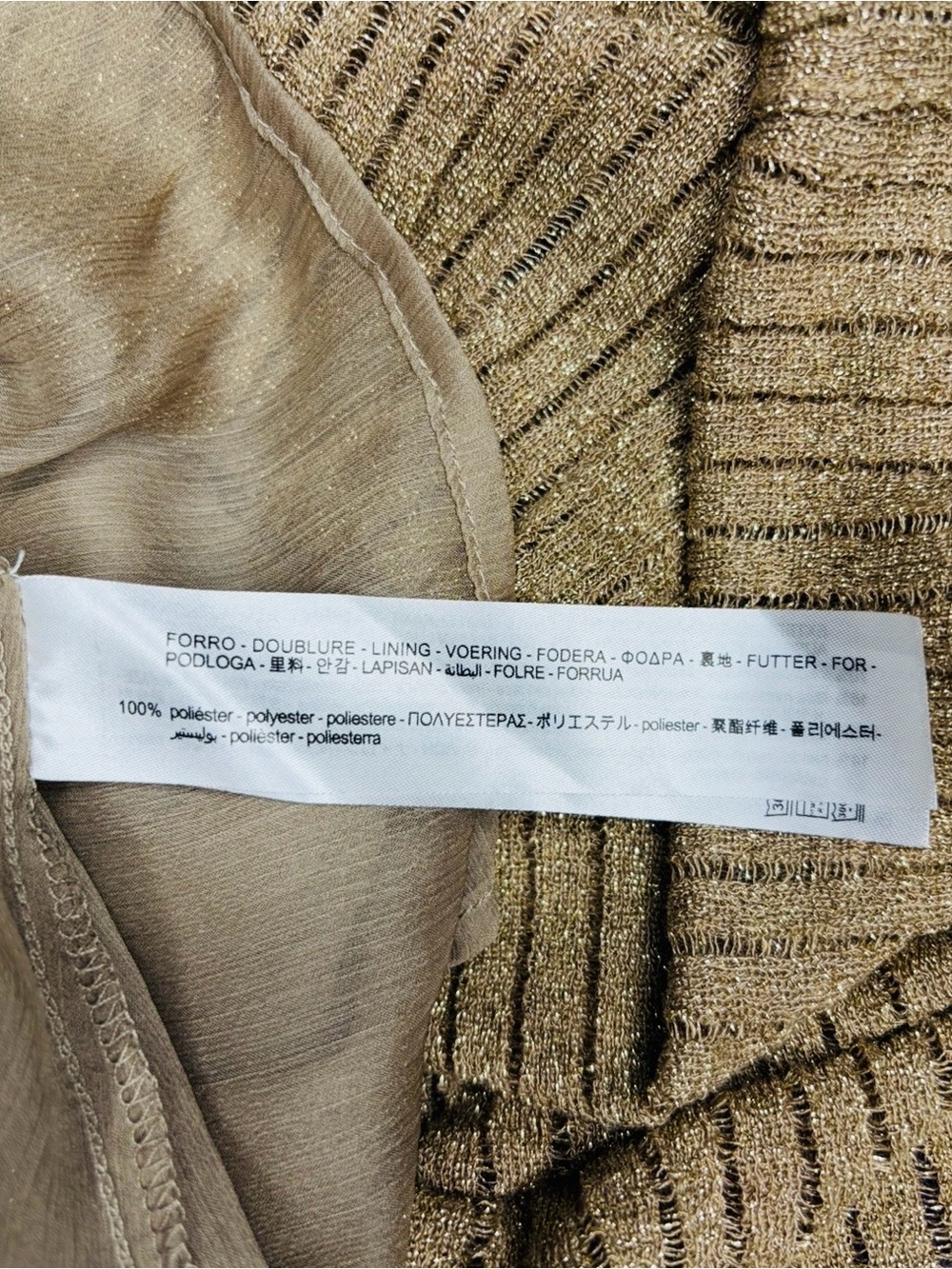 Zara Metallic Thread Knit Tunic Dress in a shimmering golden color size Medium - Picture 12 of 15